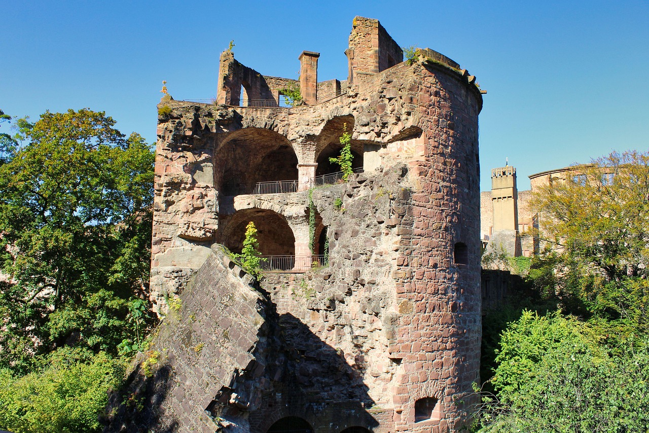 ruin, castle, heidelberg, historical, building, middle ages