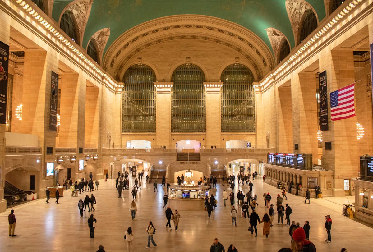 Grand central terminal's expansive interior is bustling with people.