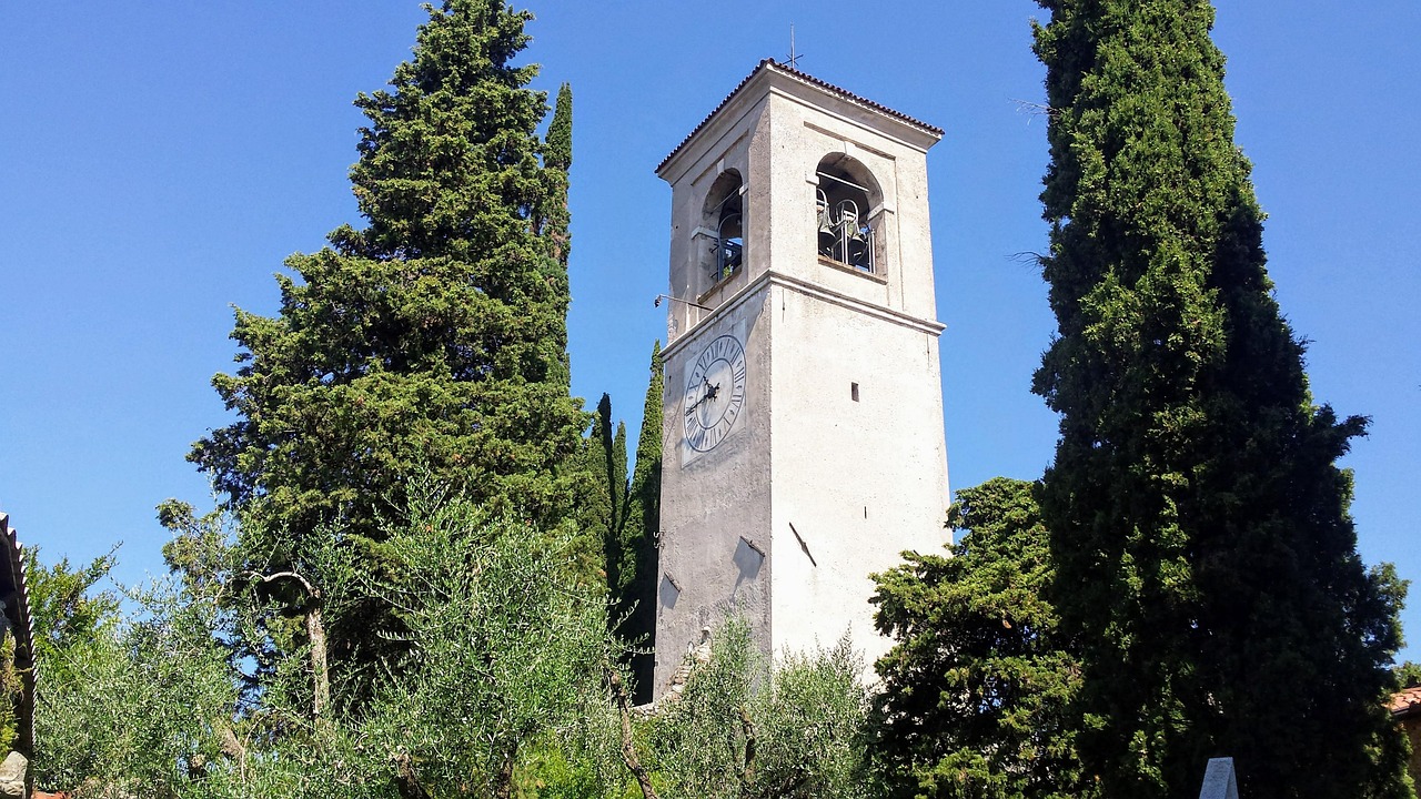 san felice del benaco, church, tower, religion, faith, italy