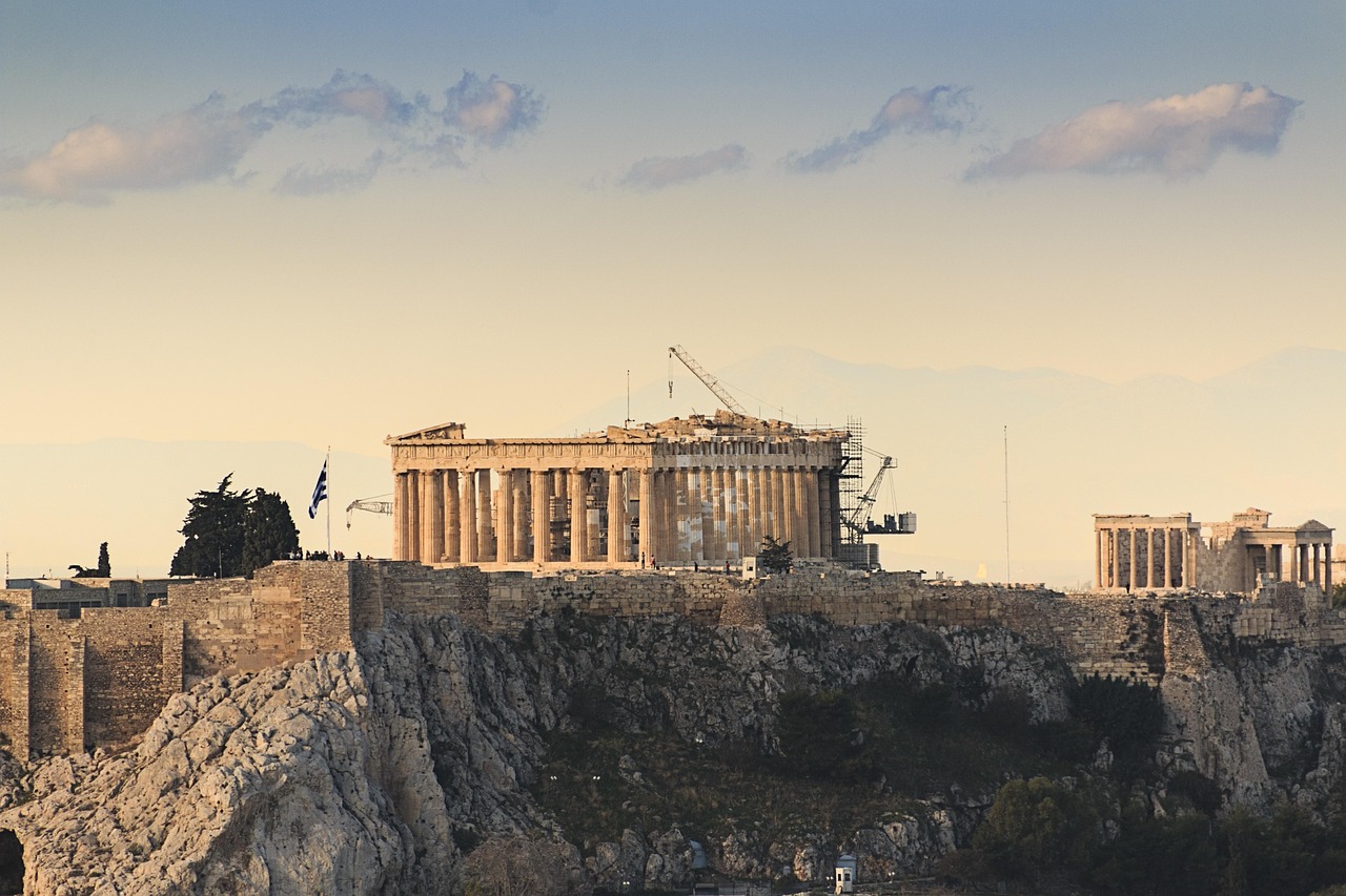 greece, athens, acropolis, greek, ancient, europe, architecture, travel, tourism, nature, building, landmark, sky, classical, culture, history, old, famous, parthenon, antique, column, archeology, stone, historic, city, ruin, blue, hill, athena, blue sky, european, vacation, landscape, heritage