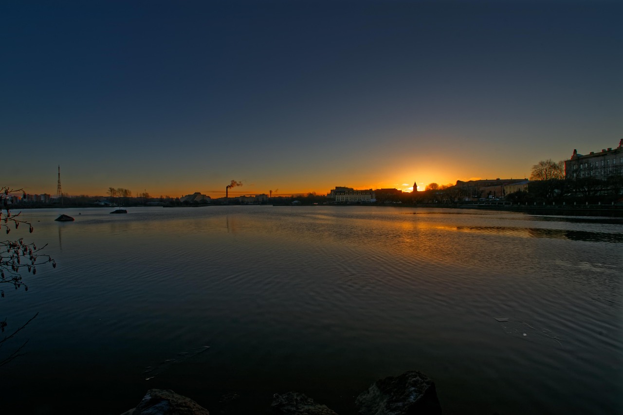 winter, dawn, castle, vyborg, sky, journey, tourism, city, sight, nature, landscape, in the morning, panorama, travels, sunrise, the picturesque