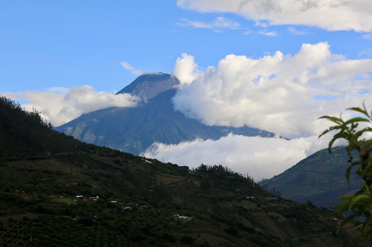 volcano, mountain, nature, clouds, geology, tungurahua volcano