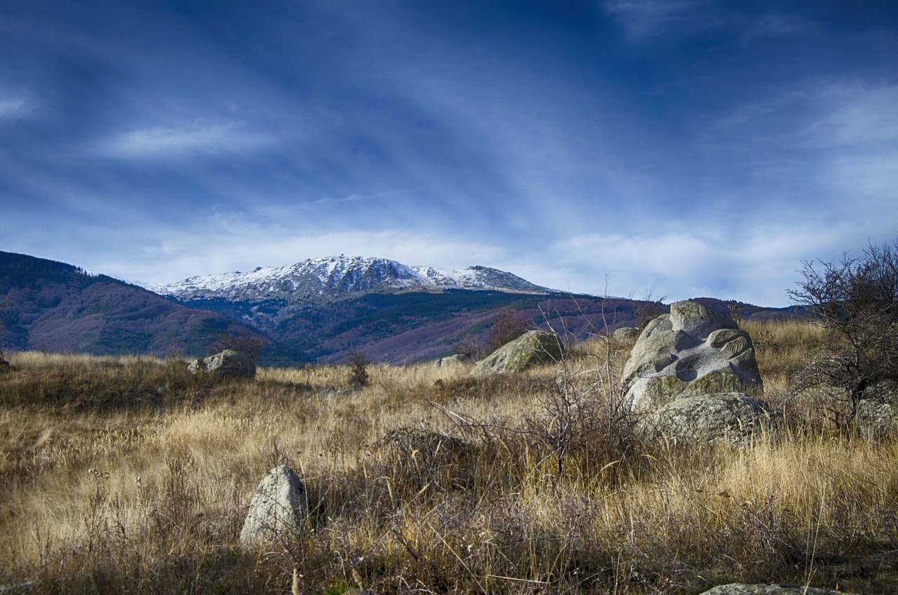mountain, sofia, december, landscape, clouds, rocks, snow, vitosha, nature, bulgaria