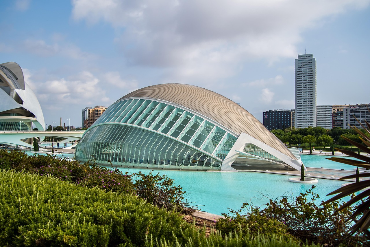 valencia, ciutat de les arts, travel, art, colour, sculpture, metropolis, spain, colorful, science, architecture, summer, darling, beach, sea, colors, nature, buildings, europe, costa, city, emisferi