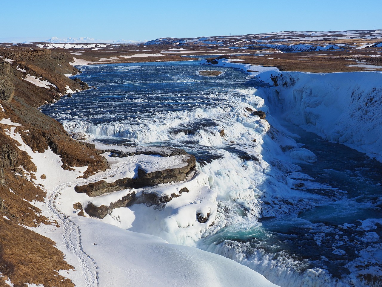 gullfoss, waterfall, flow, hvítá, haukadalur, iceland, waters, landscape, nature, ice cream, cold, icy, winter, water masses, gullfoss, gullfoss, gullfoss, gullfoss, gullfoss