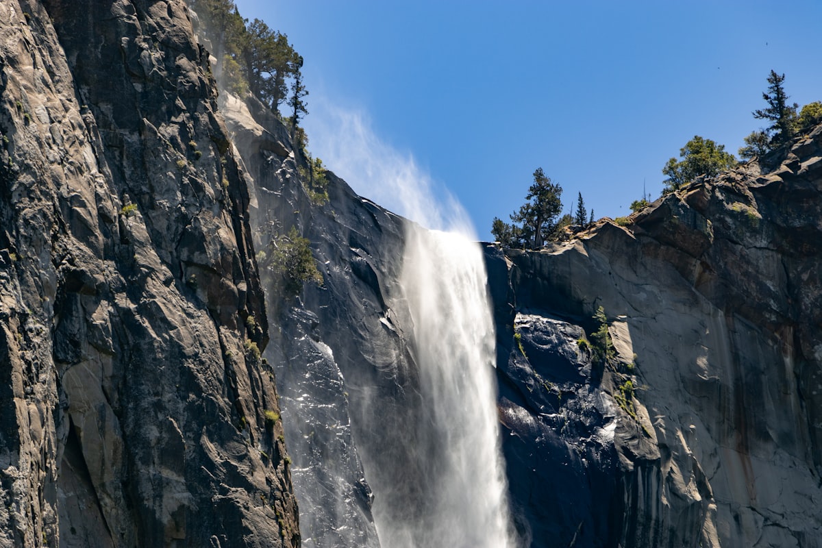waterfalls under blue sky during daytime