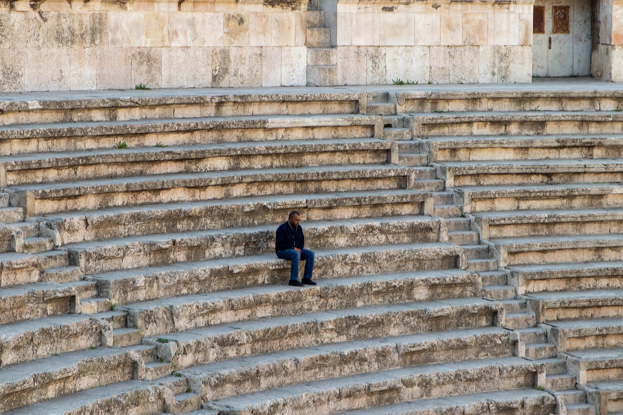 roman, theatre, seats, ancient, architecture, amman, theater, historic, landmark, jordan, person, sitting, alone, stone, brown alone, brown theater, amman, amman, amman, amman, amman, jordan, jordan, jordan, alone, alone, alone, alone, alone