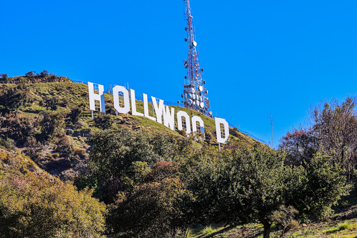 The hollywood sign on a sunny day.