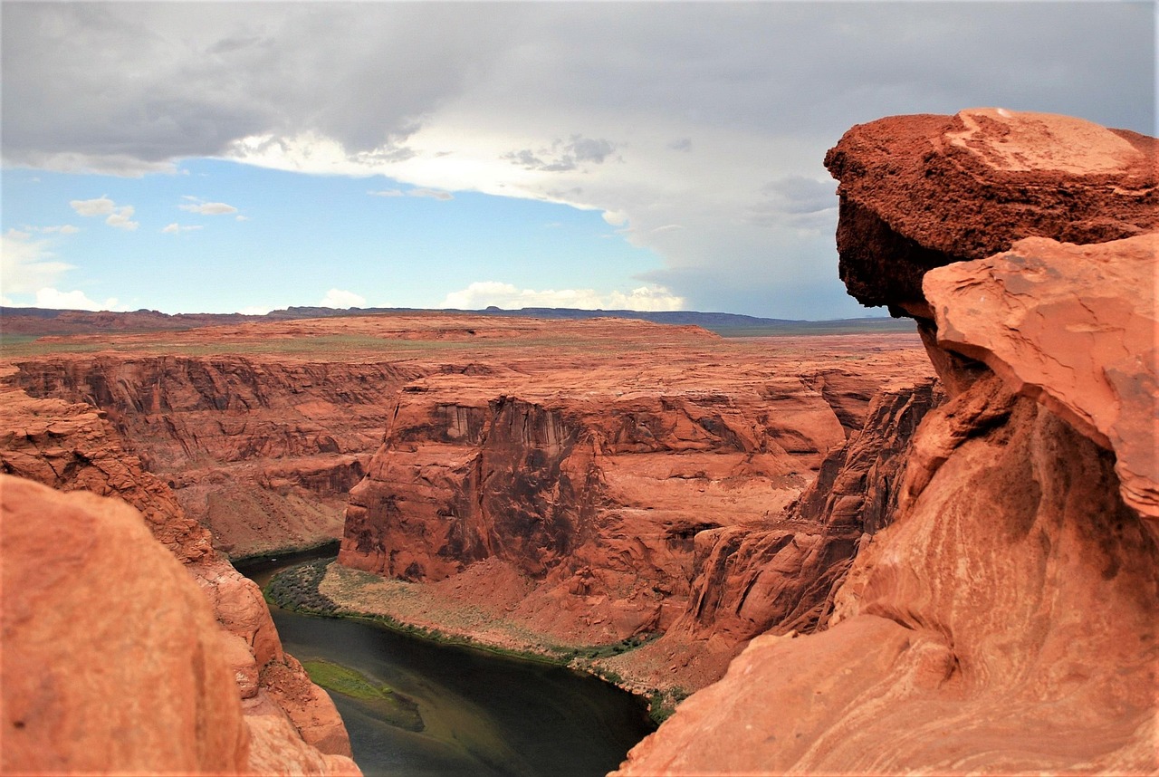 horseshoe bend, colorado, page, arizona, usa, canyon, desert, dry, flow, rock, landscape, america, nature, water, sightseeing, red, glen canyon, king bend, king-bend