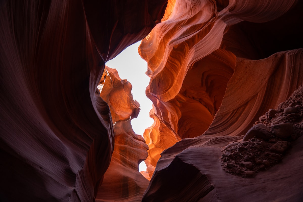 Amazing slot canyon with sculpted sandstone walls.