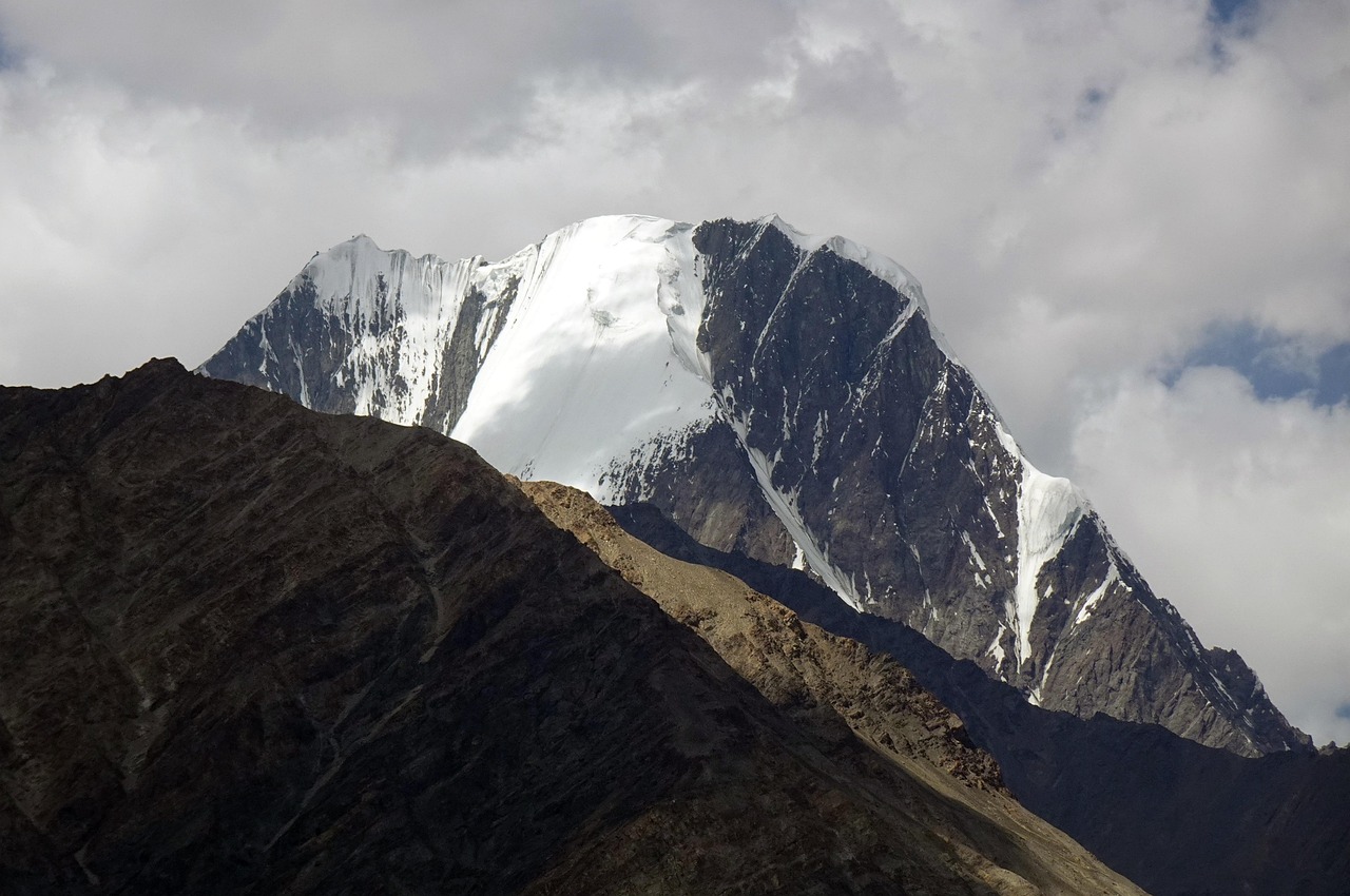 mountain, glacier, karakoram, saltoro, asia, ladakh, nature, india, landscape