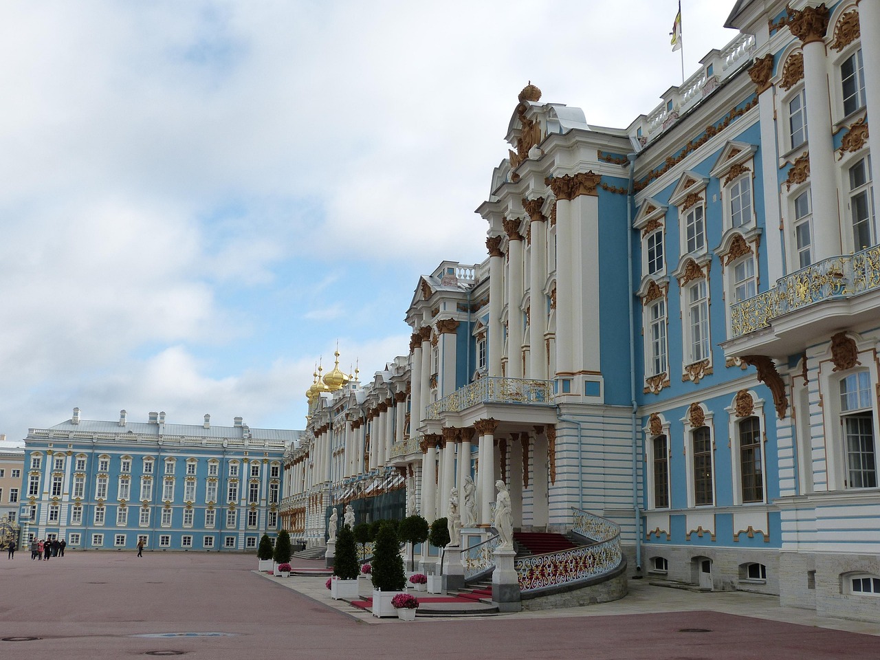 st petersburg, russia, historical, palace, architecture, catherine's palace, tourism, river cruise, facade, patio, building, castle