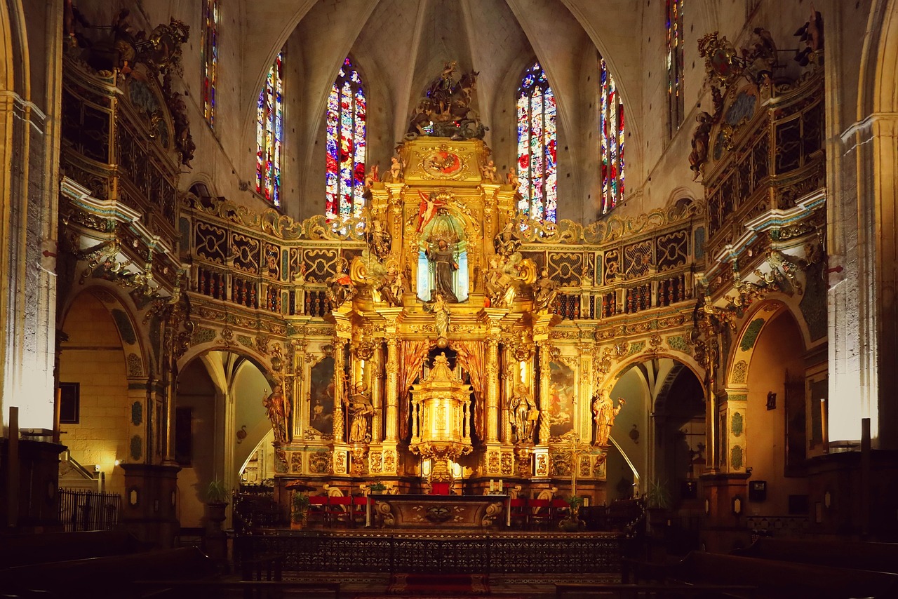 basilica, church, altar, interior, cathedral, architecture, palma, mallorca, religion