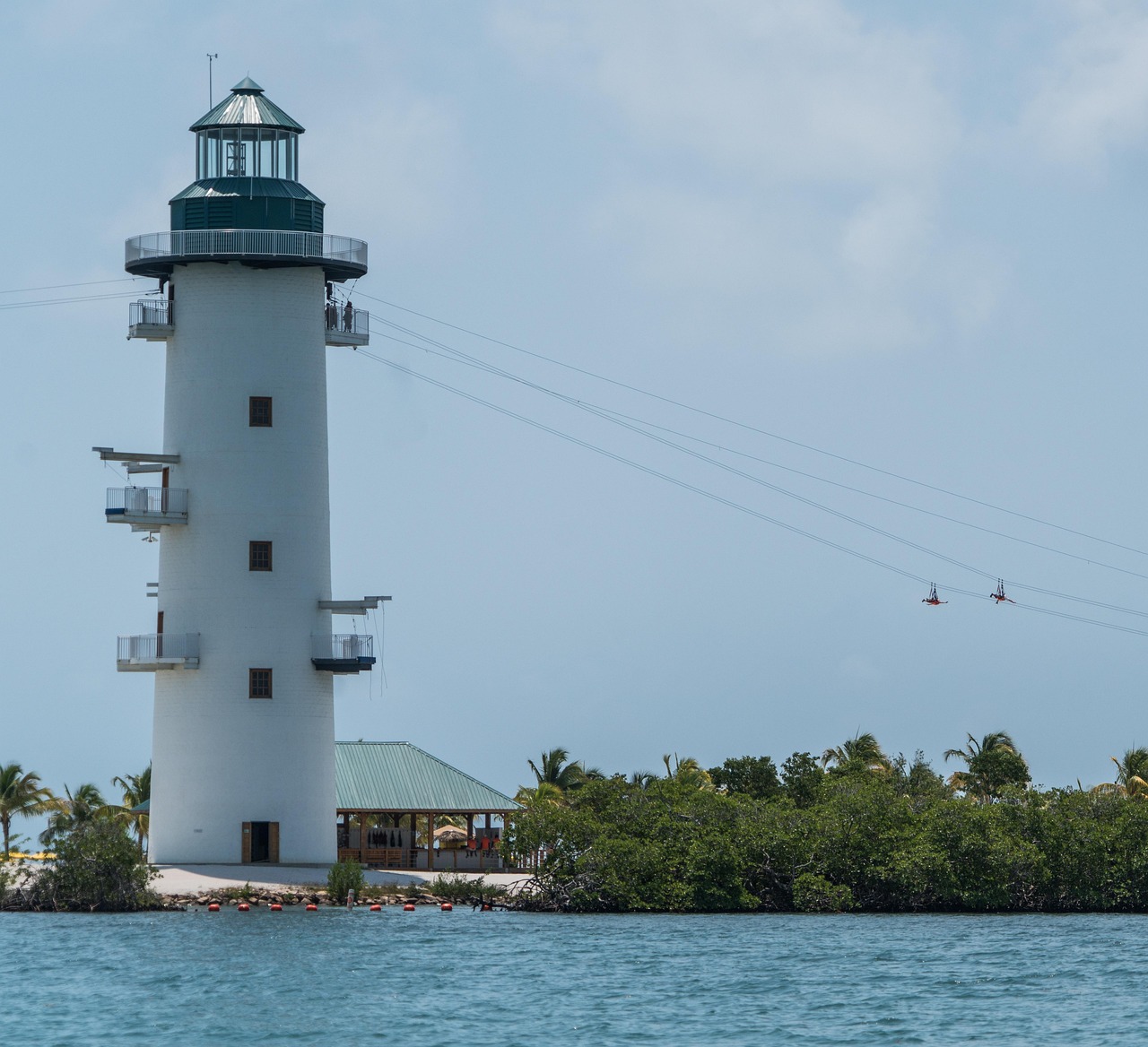 lighthouse, people, zip line, water, travel, seashore, tower, tourism, architecture, shore, coastline, harvest caye, belize, sky, nature, scenic, lighthouse, people, zip line, harvest caye, belize, belize, belize, belize, belize