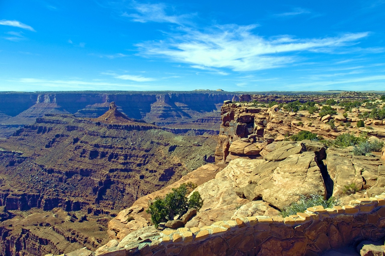 dead horse point state park, canyon, desert, utah, landscape, sandstone, erosion, scenic, rock, nature, mountain, outdoors, southwest, travel, dead, horse, point, state, park, red, natural, stone, sky, clouds, geology