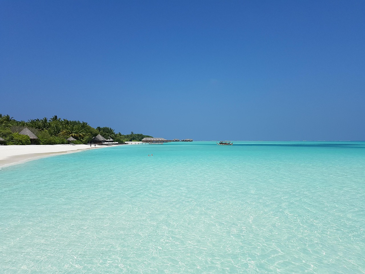 beach, atoll, nature, maldives, blue beach