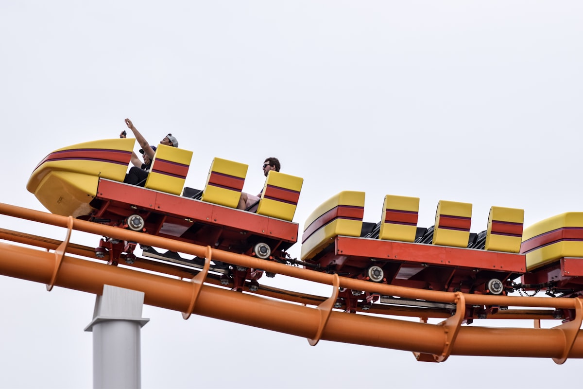people riding on rollercoaster