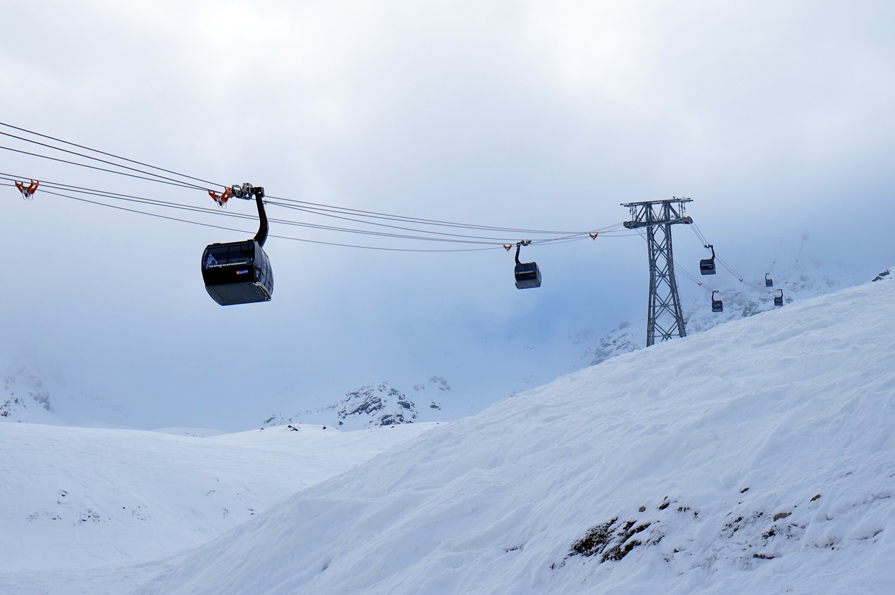 snow, winter, cold, mountain, elevator, ski resort, nature, skier, ski slope, snowboard, sölden, austria