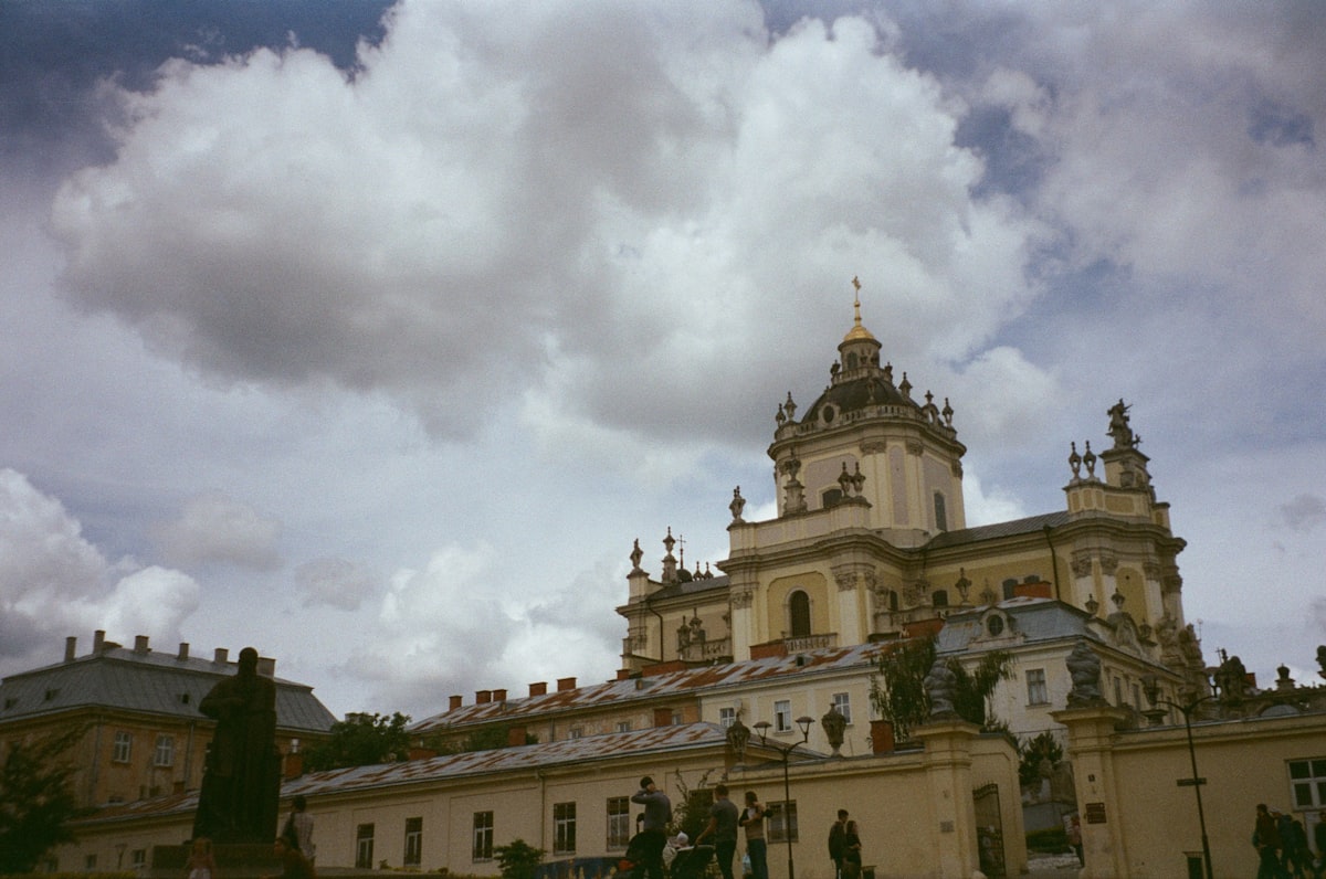 a large building with a tower