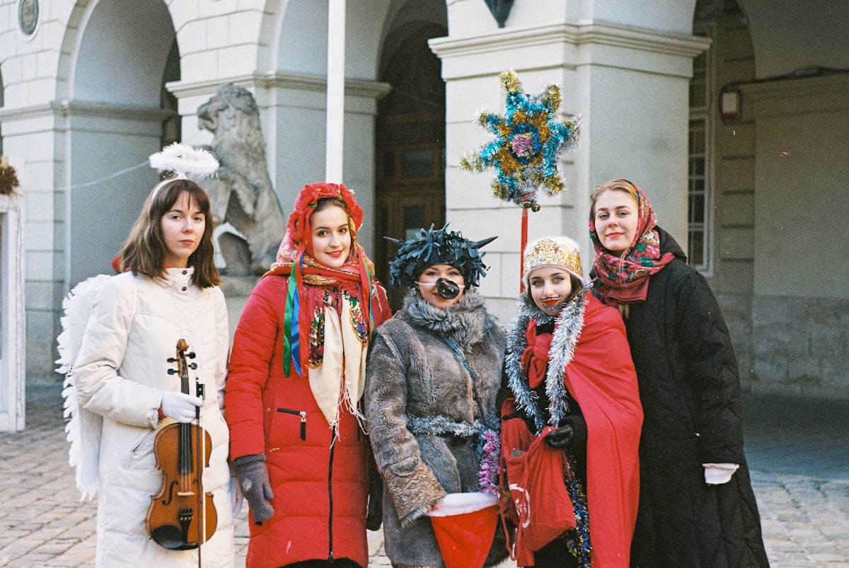 a group of people in clothing