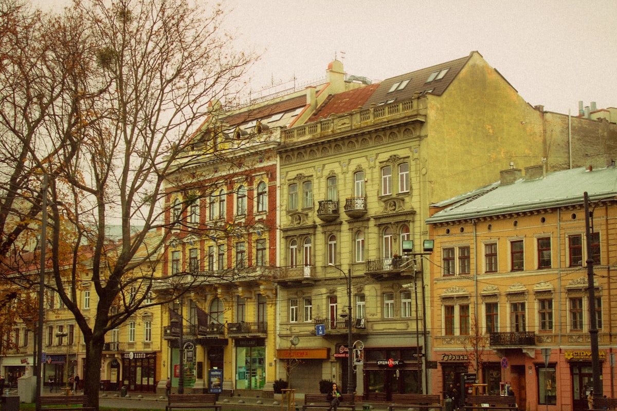 Ornate historic buildings line a city street.