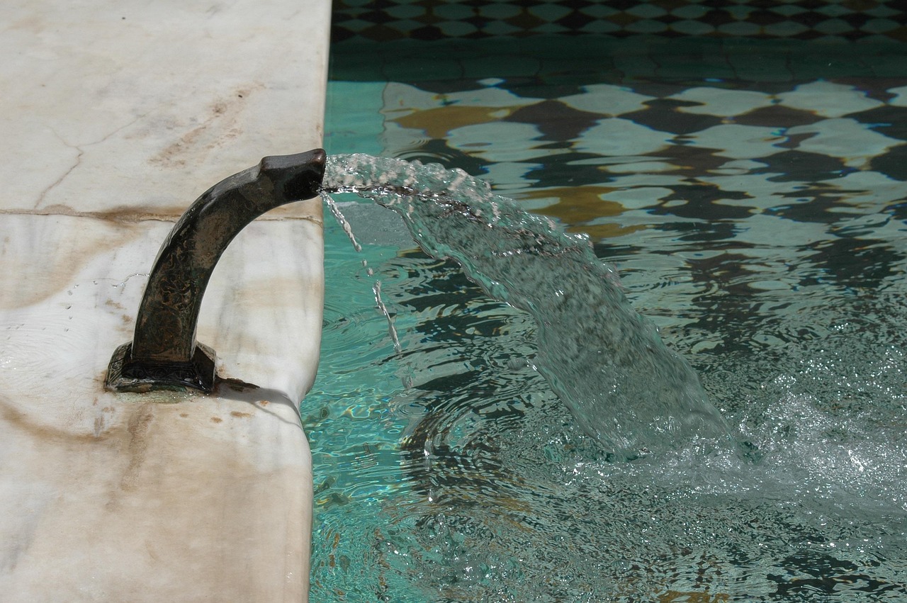 fountain, water, nature, marrakesh