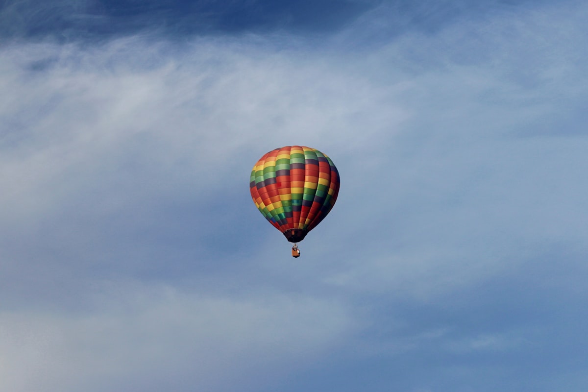 hot air balloon on air