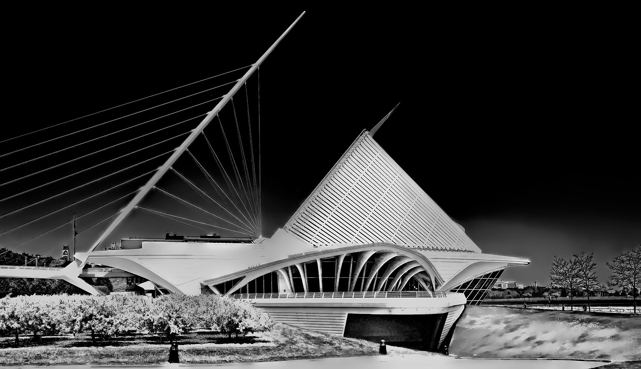 museum, santiago calatrava, architecture, black with white, milwaukee, city, urban, black city, milwaukee, milwaukee, milwaukee, milwaukee, milwaukee