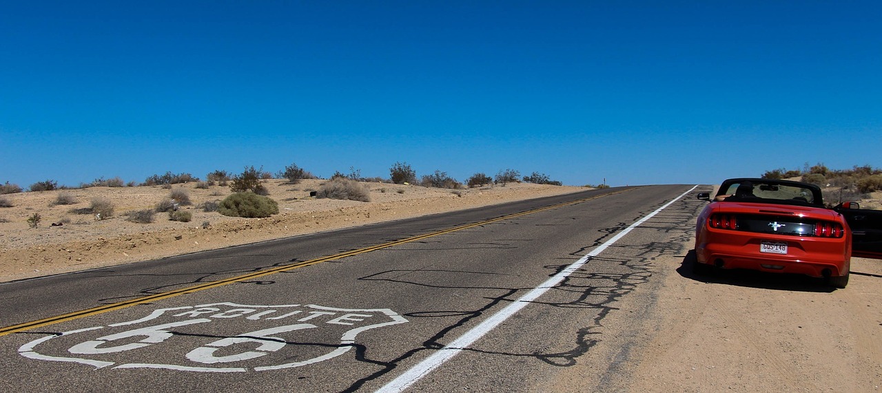 convertible, route 66, desert, road, car, blue sky, gas station, gas, old, petrol station, usa, 50's, tradition, nevada, california, road trip, sunshine, nature, petrol, ruin, diesel, not working, memories, united states, america, las vegas, car wallpapers, mojave, blue car, blue road, blue desert, blue sunshine, blue memory