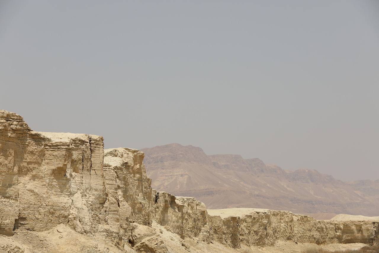 israel, dead sea, nature, landscape, desert, sand, blue, vacation, cliff, east, rock, national, stone, geology, dead, climate, gray desert, gray rock, gray sand