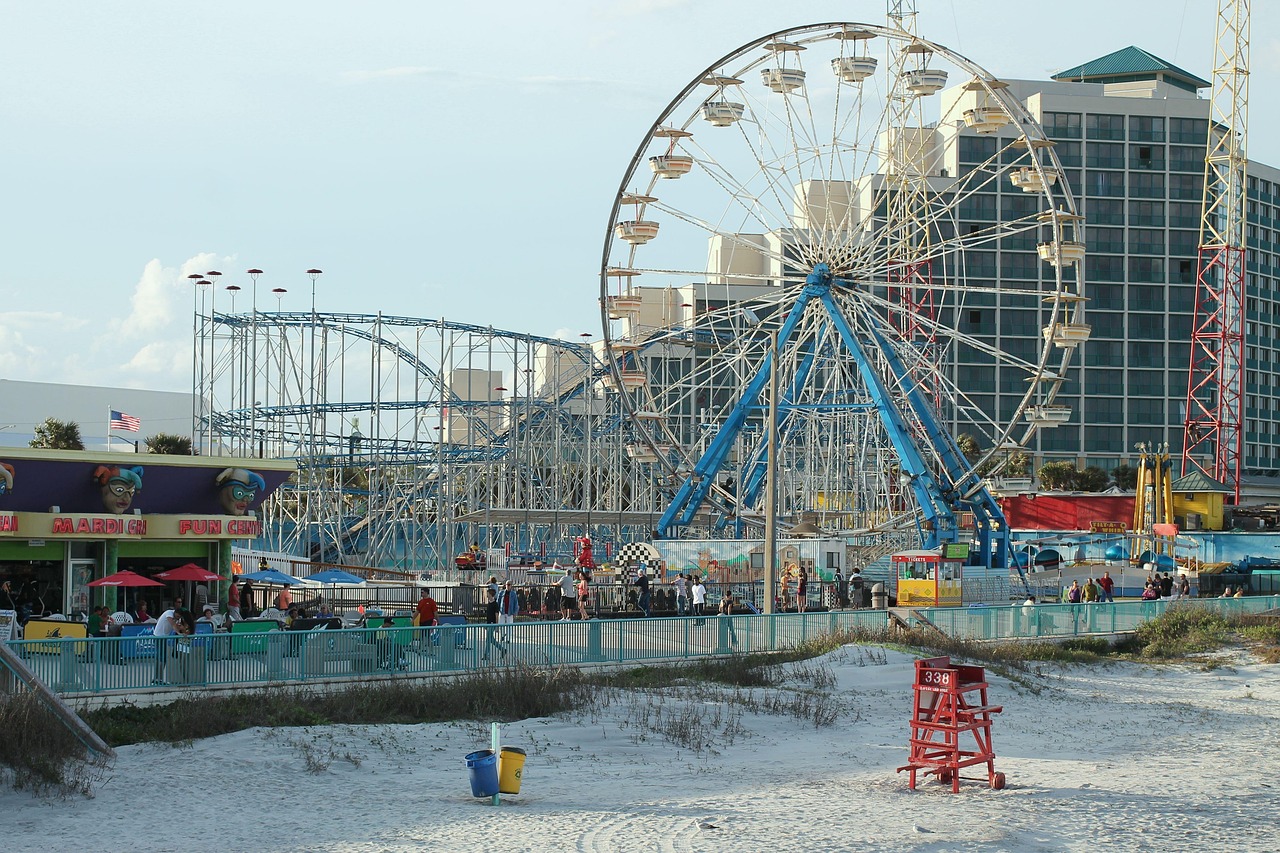 daytona beach, nature, florida, ocean, beach, boardwalk, entertainment, amusement park, fun fair