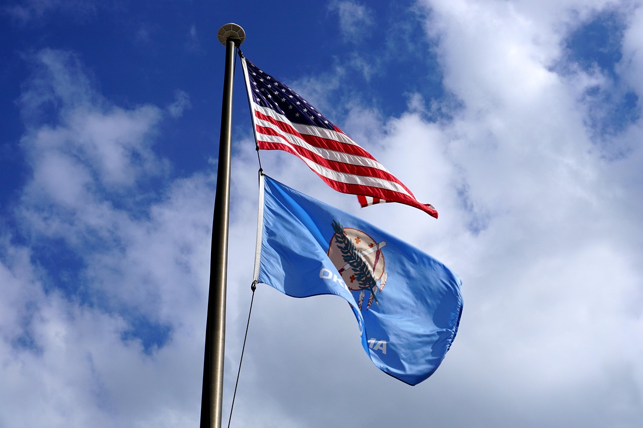 oklahoma, state, flag, banner, usa, america, blue banner, oklahoma, oklahoma, oklahoma, oklahoma, oklahoma