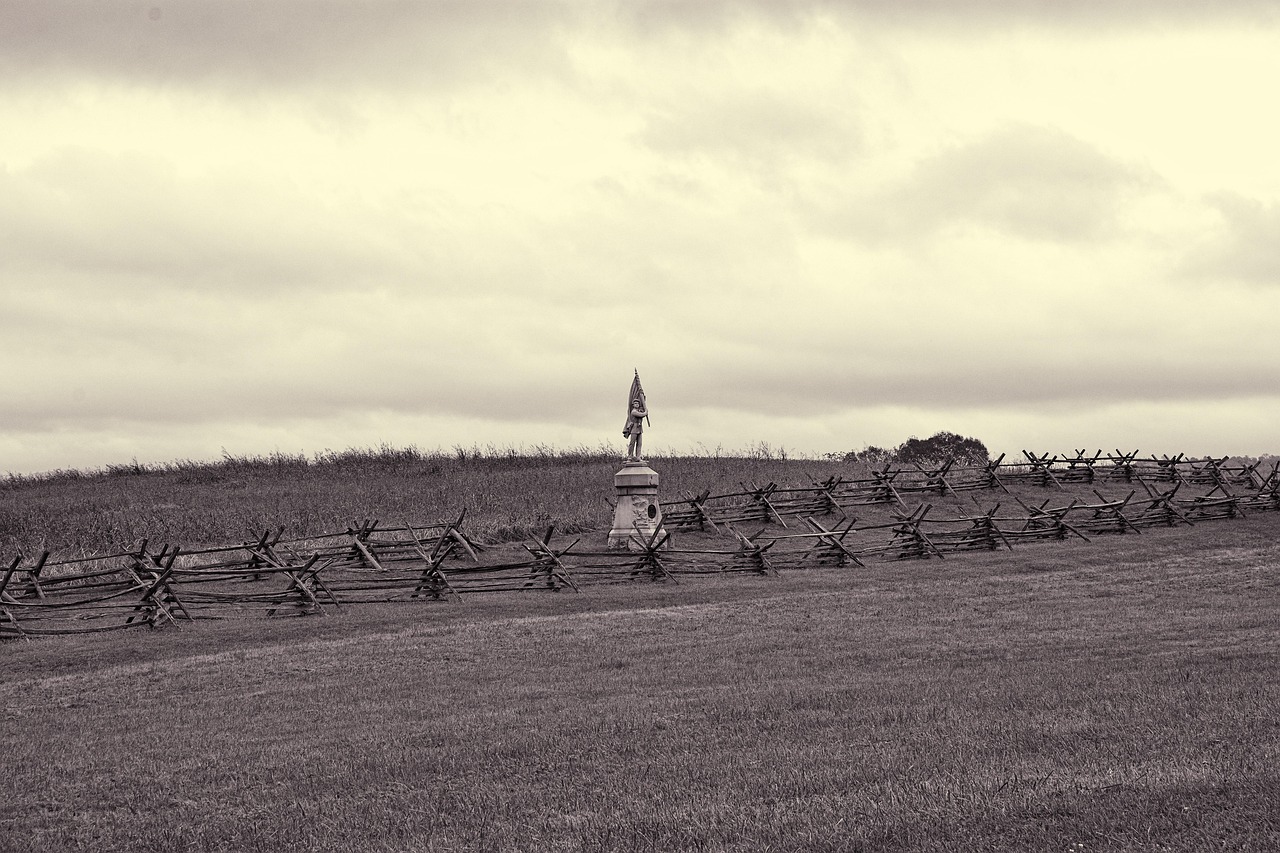 gettysburg, park, historic, battlefield, nature, landscape, union, pennsylvania, history, battle, war, civil, us, monument, statue, landmark, sky
