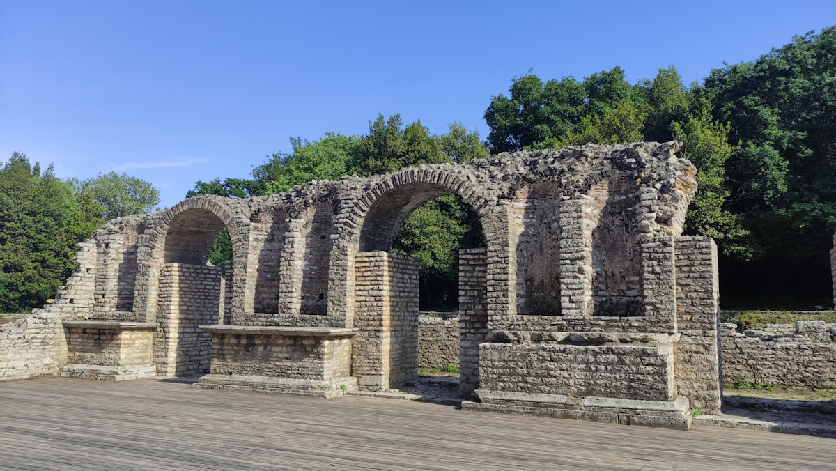 an old brick building with a wooden floor