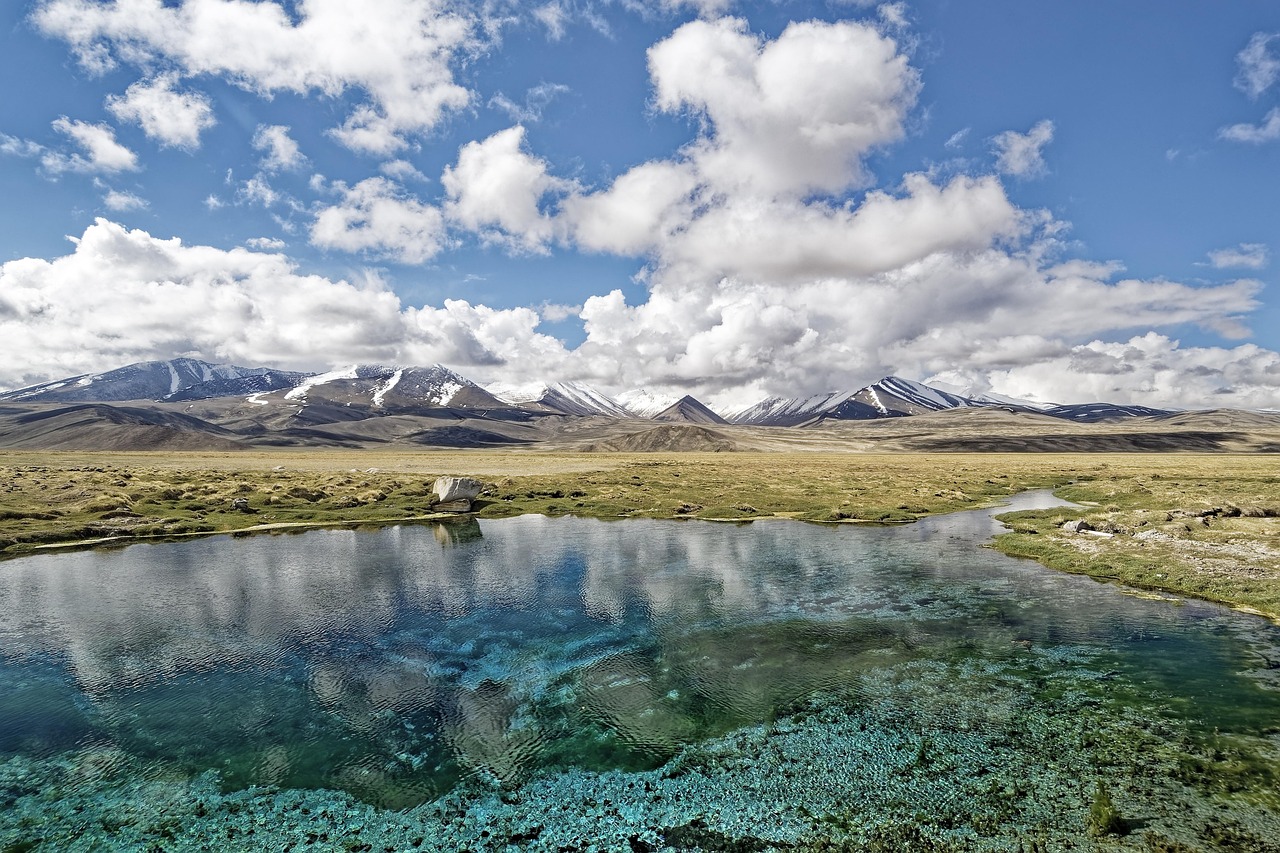 tajikistan, badakhshan national park, national park, ak-balyk lake, lake, water, blue, green, reflection, mountain badakhshan, pamir highway, landscape, nature, mountains, snow, heaven, clouds, central asia, national park, national park, national park, national park, national park, pamir highway, mountains, mountains, mountains, heaven, central asia