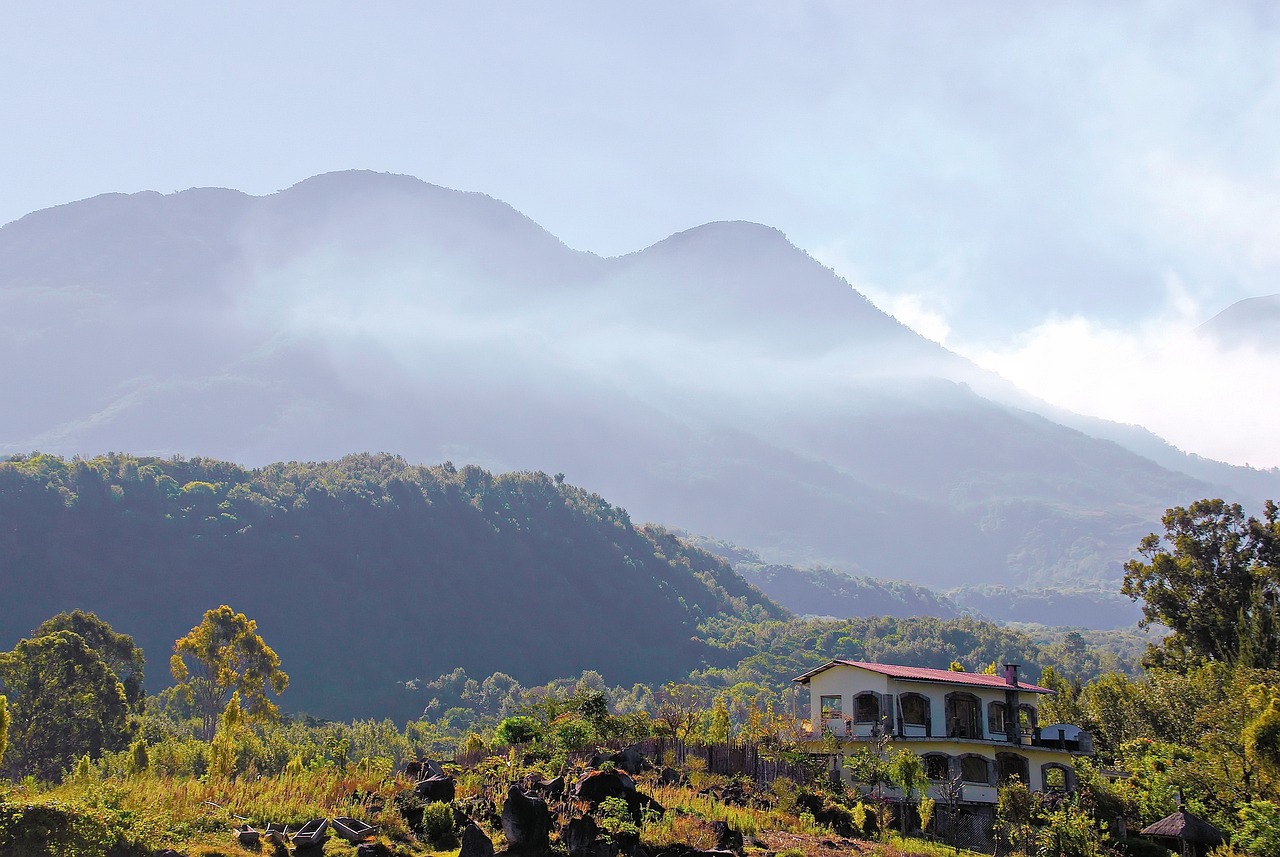 guatemala, lake atitlan, san antonio, clouds, volcanoes, forest, selva, travel, nature, tourism, pristine forest