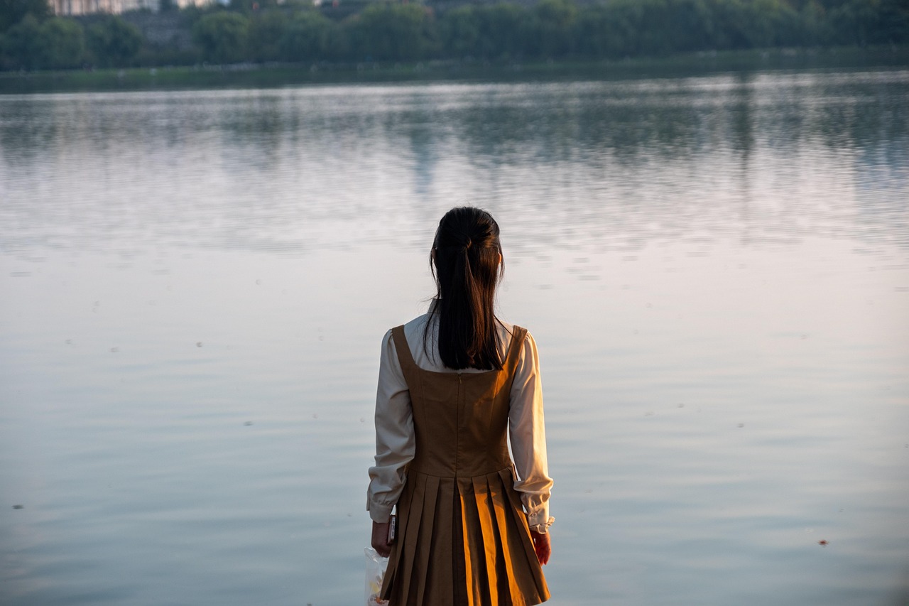 girl, lake, sunshine, woman, nature, fashion, water