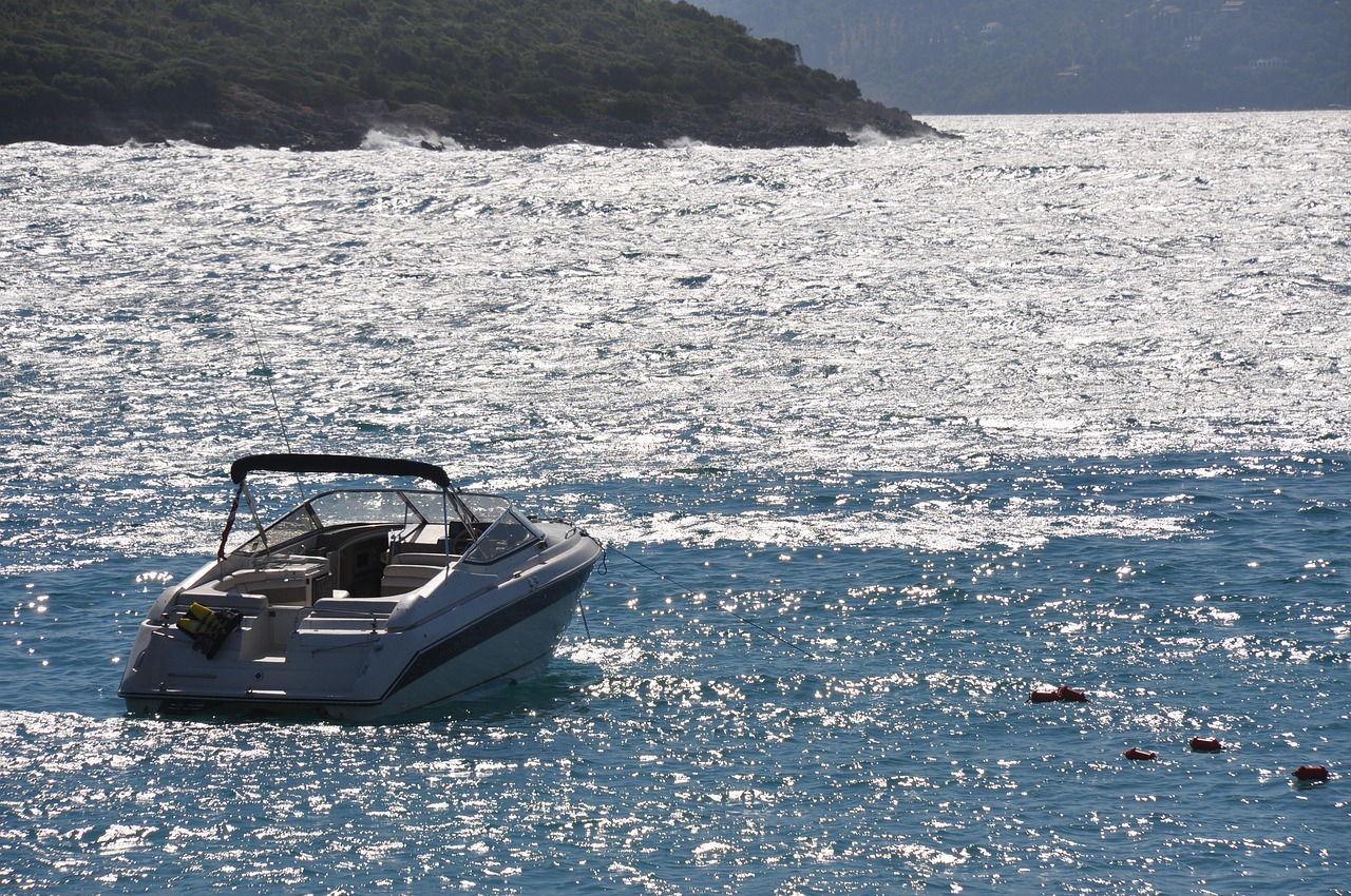 albania, ksamil beach, summer, seaside, nature, sunny, water, wave, sunlight, boat, summer vacation