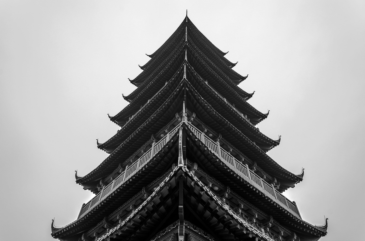 tower, traditional, temple, pagoda, building, ancient, asian