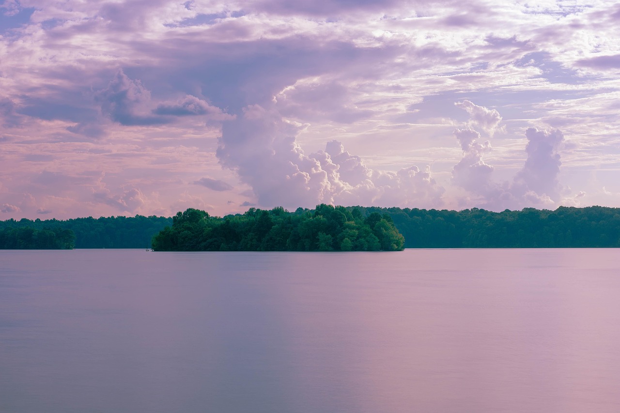 lake, nature, dusk, sky, clouds, outdoors, travel, exploration, sunset, water, tourism, park, state park, trees, landscape, weather