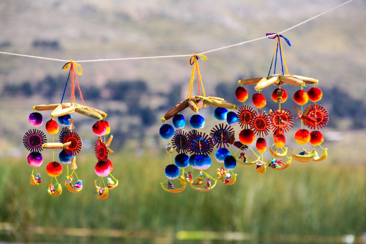 mobile, wind chimes, decoration, art, multicoloured, peru, uros, floating islands, wind chimes, wind chimes, wind chimes, wind chimes, wind chimes, peru, uros