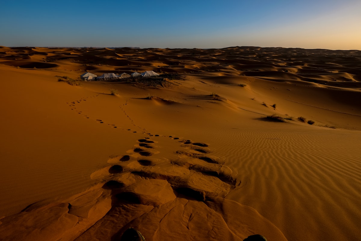 desert under blue sky