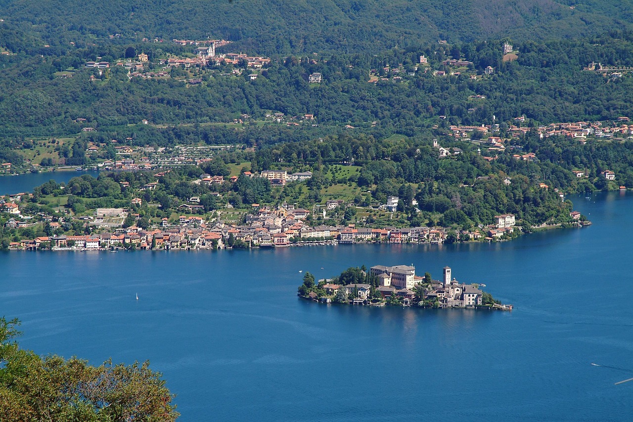 orta lake, giulio, cusio, italy, island