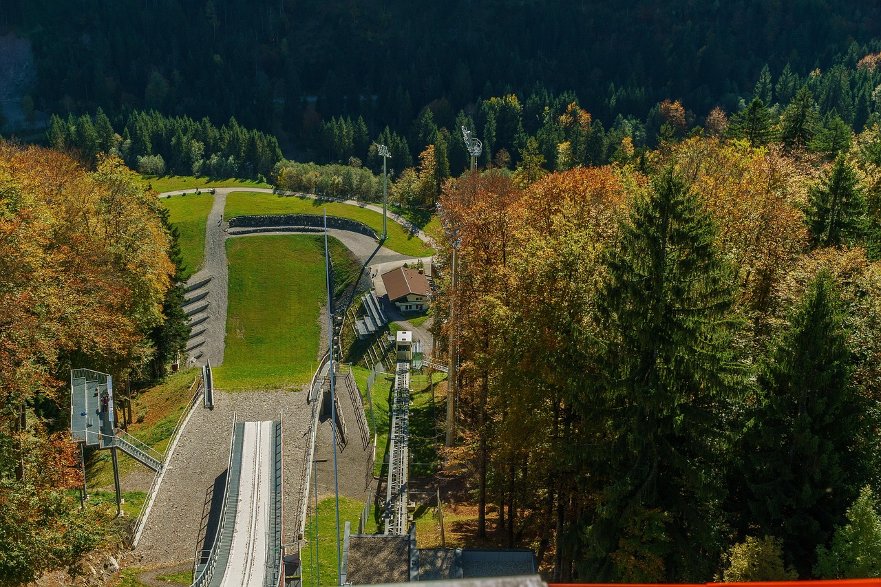 oberstdorf, heini klopfer ski flying hill, allgäu, alps, mountains, landscape, hike, nature, heaven, forest, grass hill, mountain panorama, mountain landscape, mountain peak, allgäu alps, autumn colors, ski flying, hill, ski jumping hill, ski sport, ski jumping, ski, ski flight