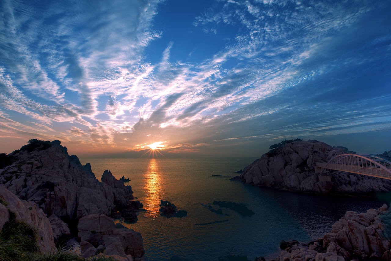 sea, mountains, sunrise, sunset, sun, sunlight, reflection, cliffs, coast, coastline, clouds, horizon, bridge, rock formations, bay, ocean, seascape, dusk, dawn, twilight, scenic, nature, ulsan, south korea, sunrise, sunrise, sunrise, sunrise, sunrise, sunset, sunset, sun, south korea