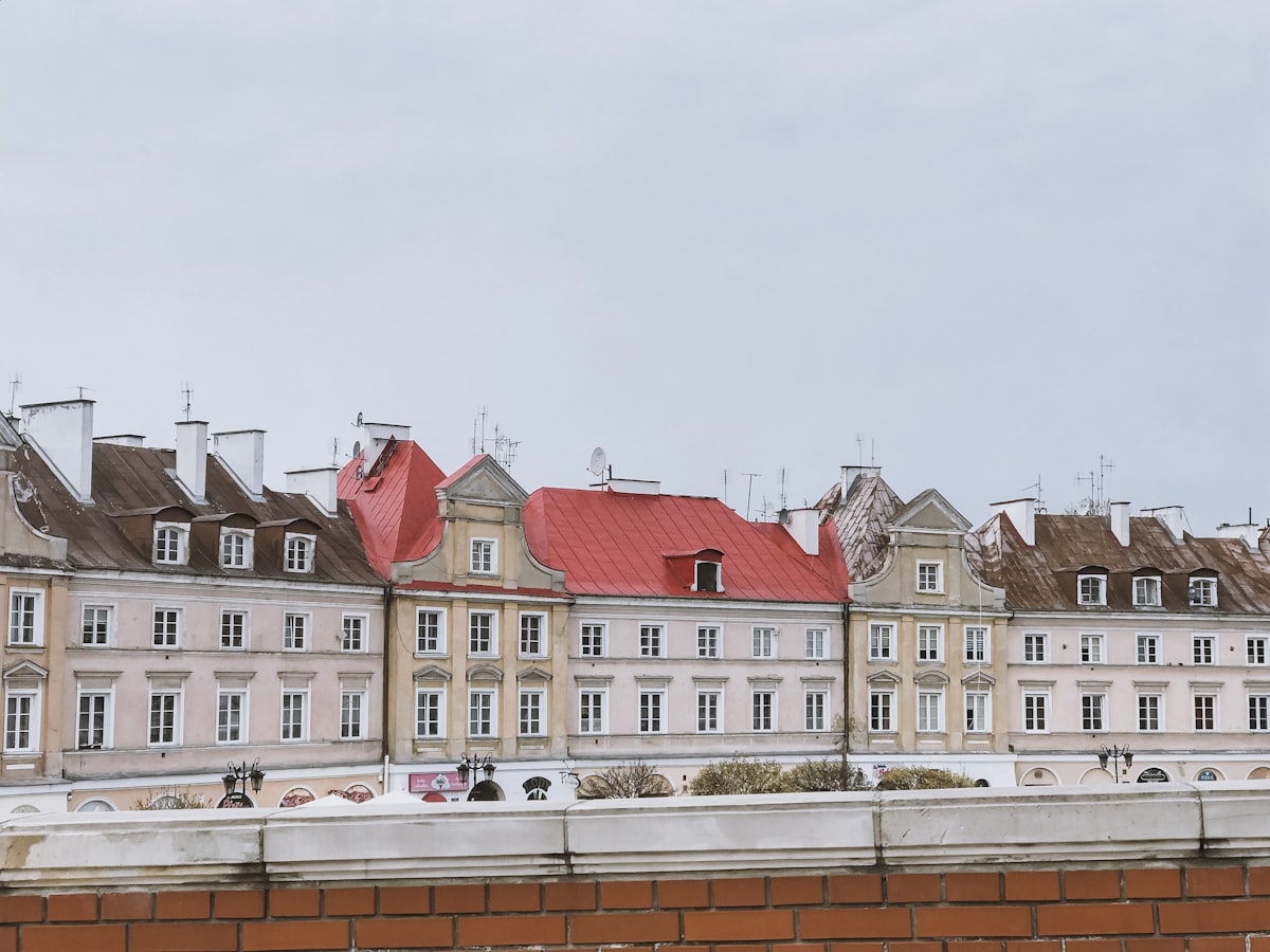 red and white concrete building