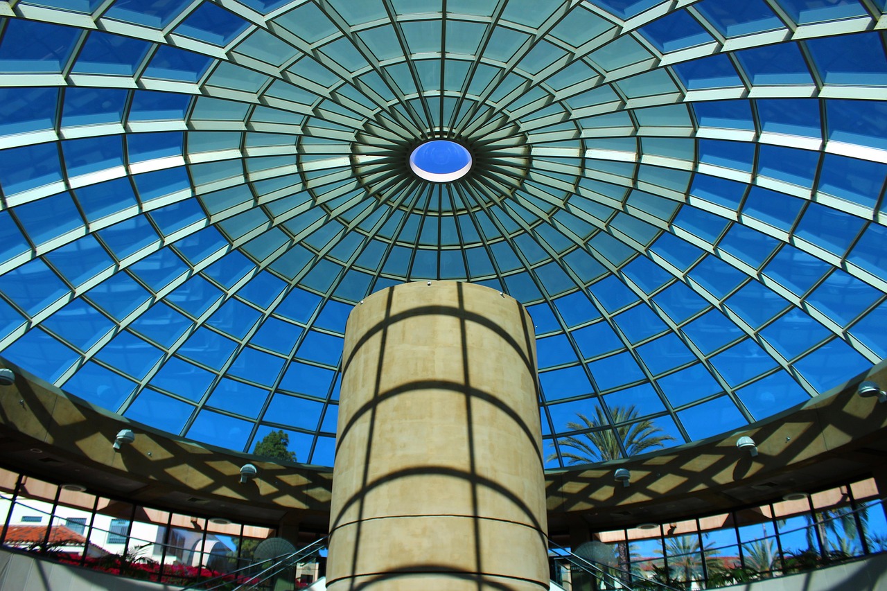 glass ceiling, dome, library, san diego state university, sdsu, blue library