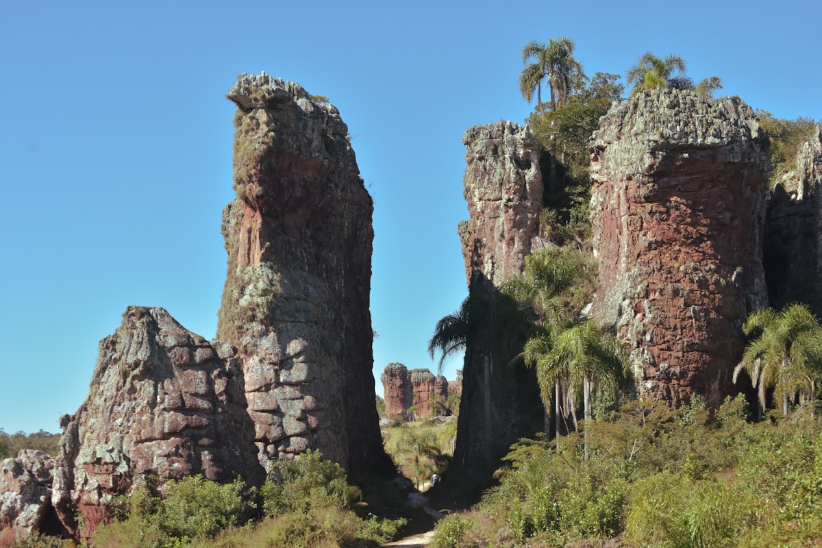 brown rock formation under blue sky during daytime