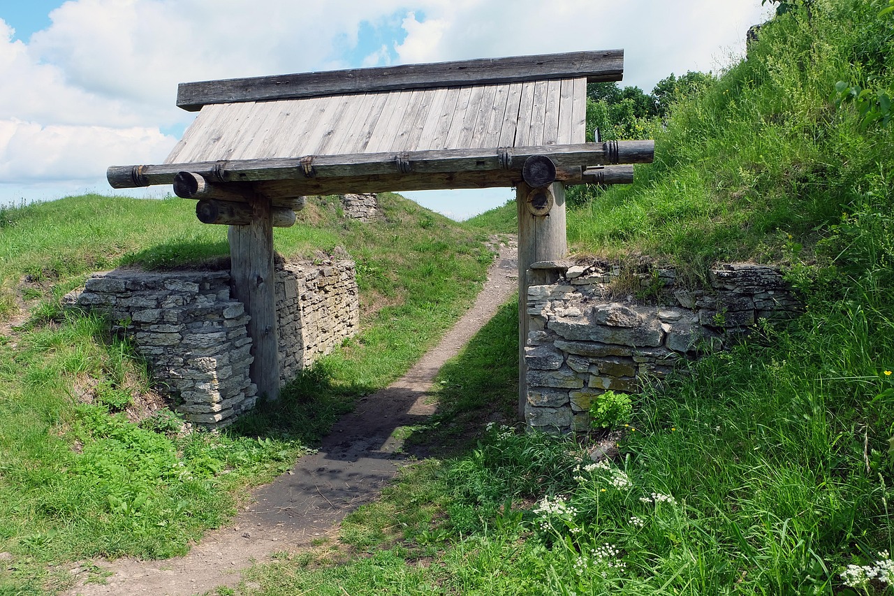 gate, village, wooden gates, entrance